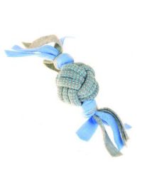 LR Fleecy Rope Ball Tugger Blue