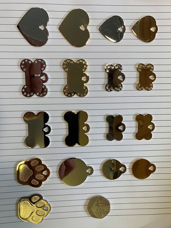 Pet ID Tag  Premium Polished  Heart Large Gold
