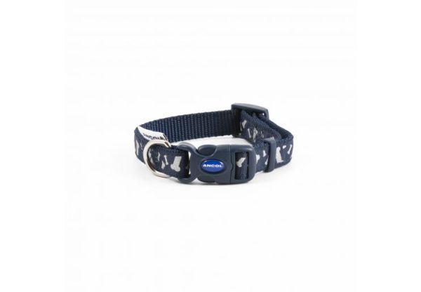 Ancol Blue Reflect Bones Collar