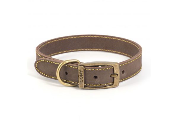 Ancol Timberwolf Leather Collar Sable