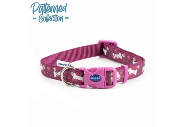 Ancol Fashion Collar Purple Bone Sz 1-2