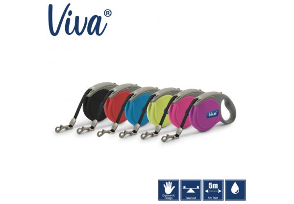 Ancol Viva Retractable 5m Lead Purple M