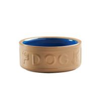 Mason Cash Cane/Blue Lettered Dog Bowl 6″