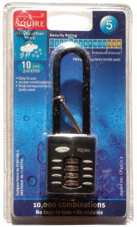 Padlock Combi CP41 Squire Long WEATHERPROOF